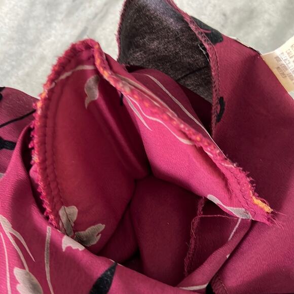 Vtg MW Modern Woman Size 18 20W Wine Red Print Flocked 2 Pc Maxi Skirt Blouse - Picture 6 of 15